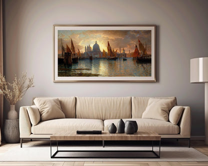 William Stanley Haseltine: Santa Maria della Salute Sunset Seascape Art Print (2x1)