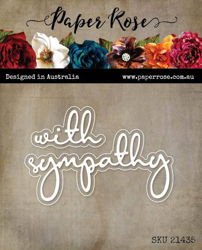Matrices de découpe métalliques superposées « With Sympathy » en écriture fine 21435
