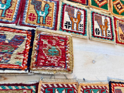 Wool Kilim Coasters 4" x 4"