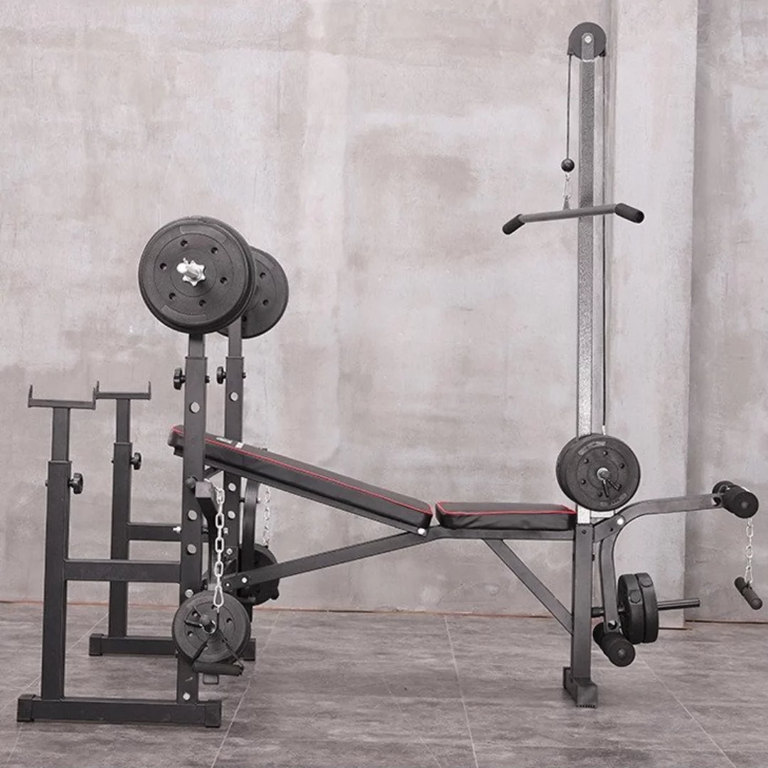 Banc de musculation réglable avec des ensembles de poids