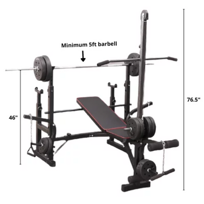 Banc de musculation réglable avec des ensembles de poids