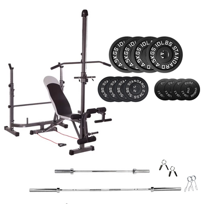 Banc de musculation réglable avec des ensembles de poids