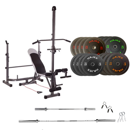 Banc de musculation réglable avec des ensembles de poids