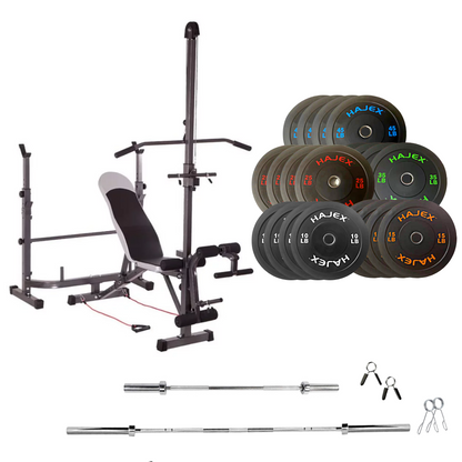 Banc de musculation réglable avec des ensembles de poids
