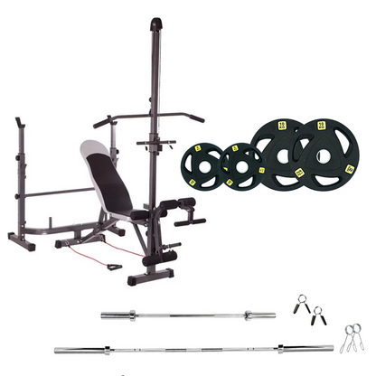 Banc de musculation réglable avec des ensembles de poids