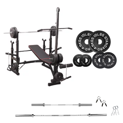 Banc de musculation réglable avec des ensembles de poids