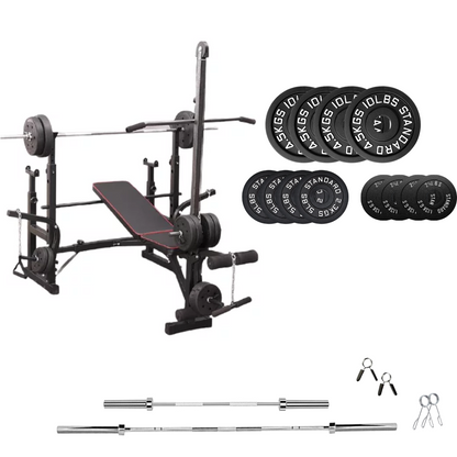 Banc de musculation réglable avec des ensembles de poids