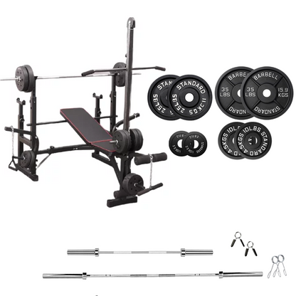Banc de musculation réglable avec des ensembles de poids