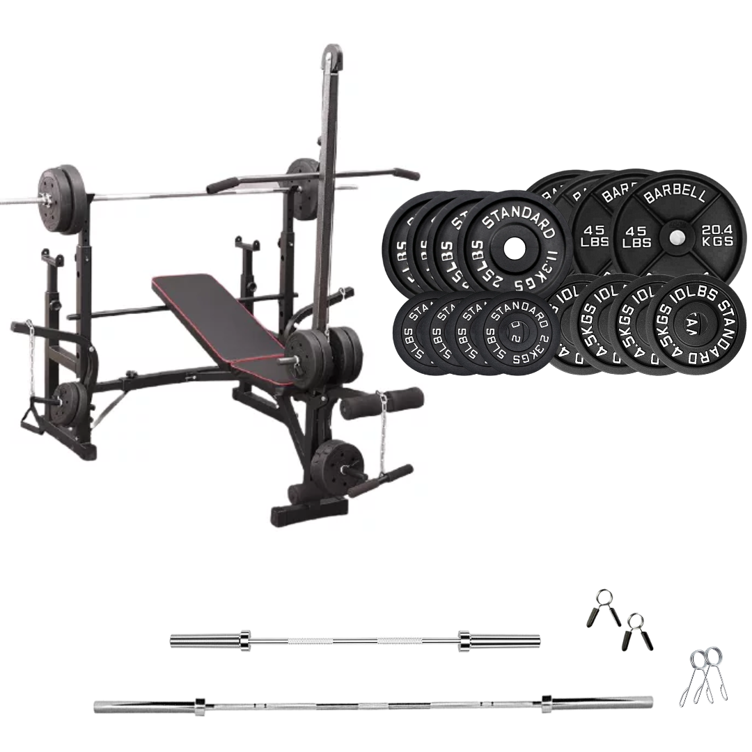 Banc de musculation réglable avec des ensembles de poids