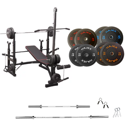 Banc de musculation réglable avec des ensembles de poids