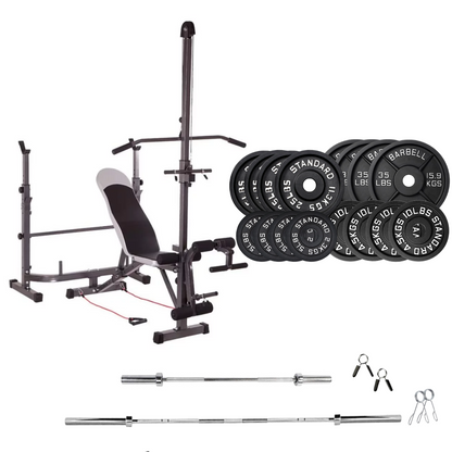 Banc de musculation réglable avec des ensembles de poids