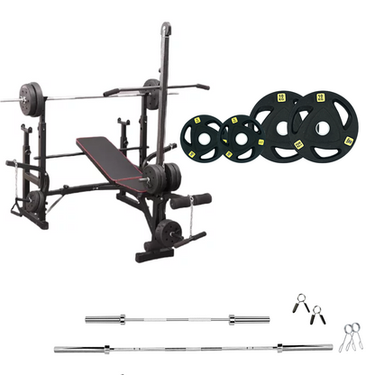 Banc de musculation réglable avec des ensembles de poids