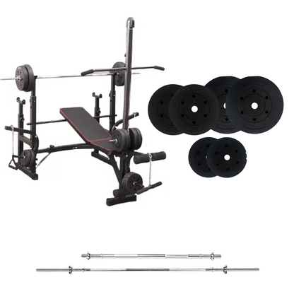 Banc de musculation réglable avec des ensembles de poids
