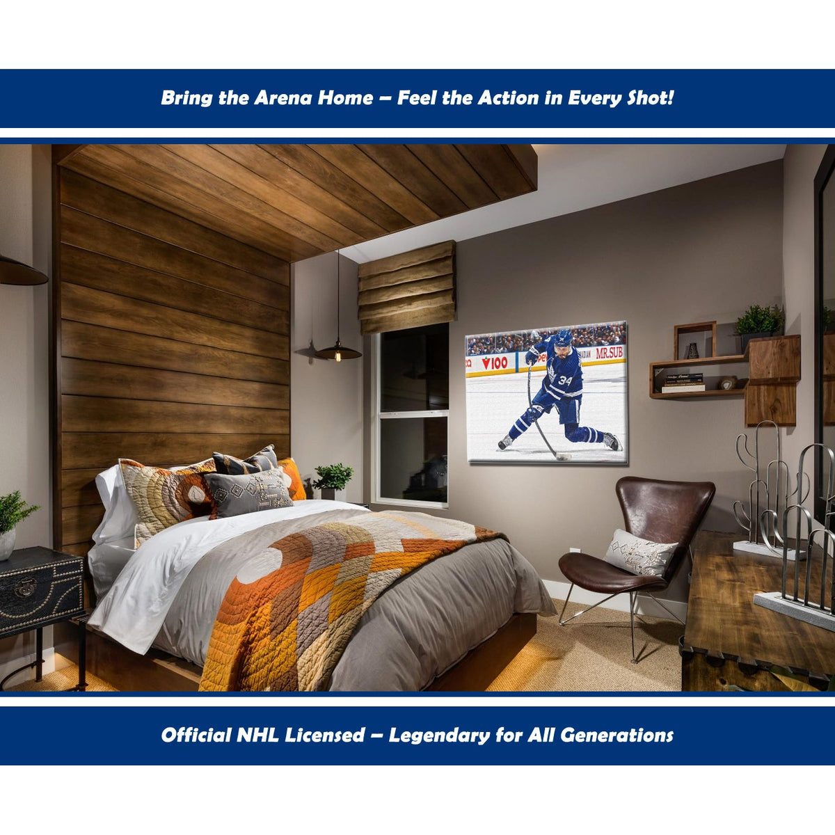 Auston Matthews Slapshot Toronto Hockey NHL Licensed Canvas