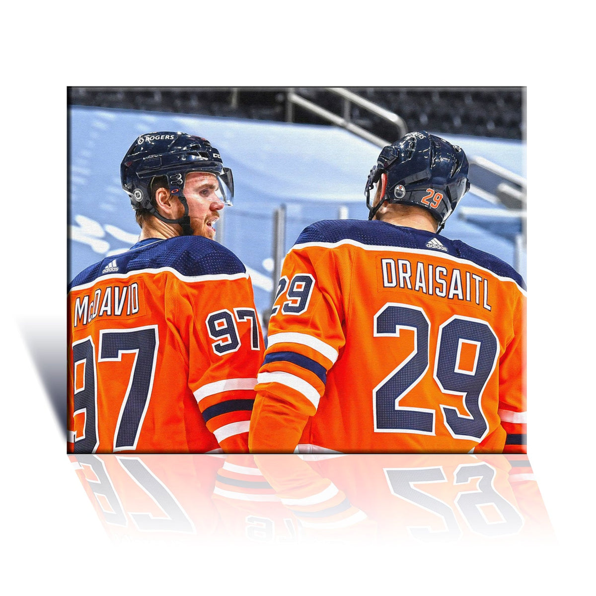 TOILE TENDUE CONNOR MCDAVID & LEON DRAISAITL 16"X20" - EDMONTON OILERS