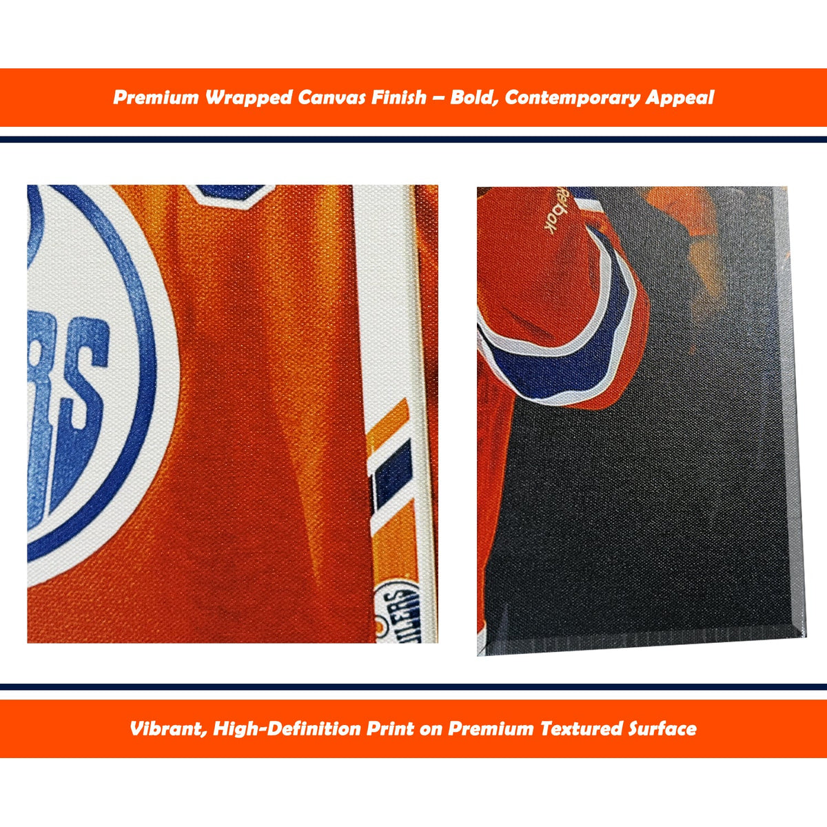 TOILE TENDUE CONNOR MCDAVID & LEON DRAISAITL 16"X20" - EDMONTON OILERS