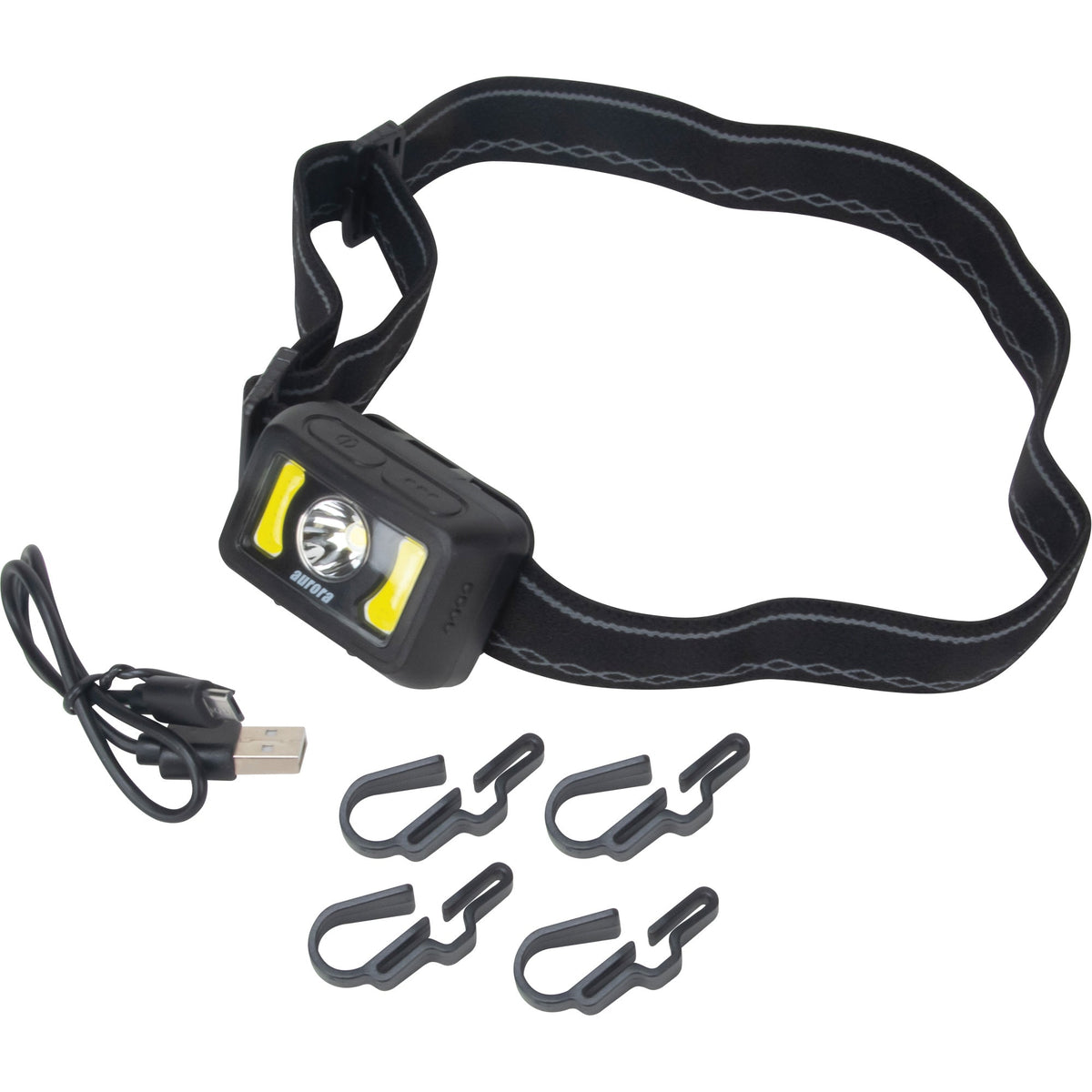 Lampe frontale, DEL, 350 lumens, 2 h d'autonomie, piles rechargeables