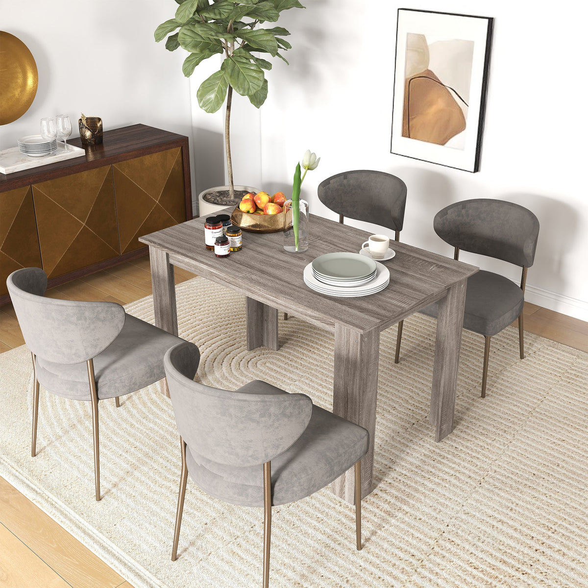 Spencer 47" Dining Table for 4-6 People-Light Grey