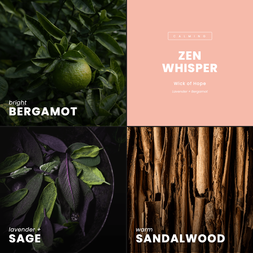 Bougie Zen Whisper | Lavande + Bergamote